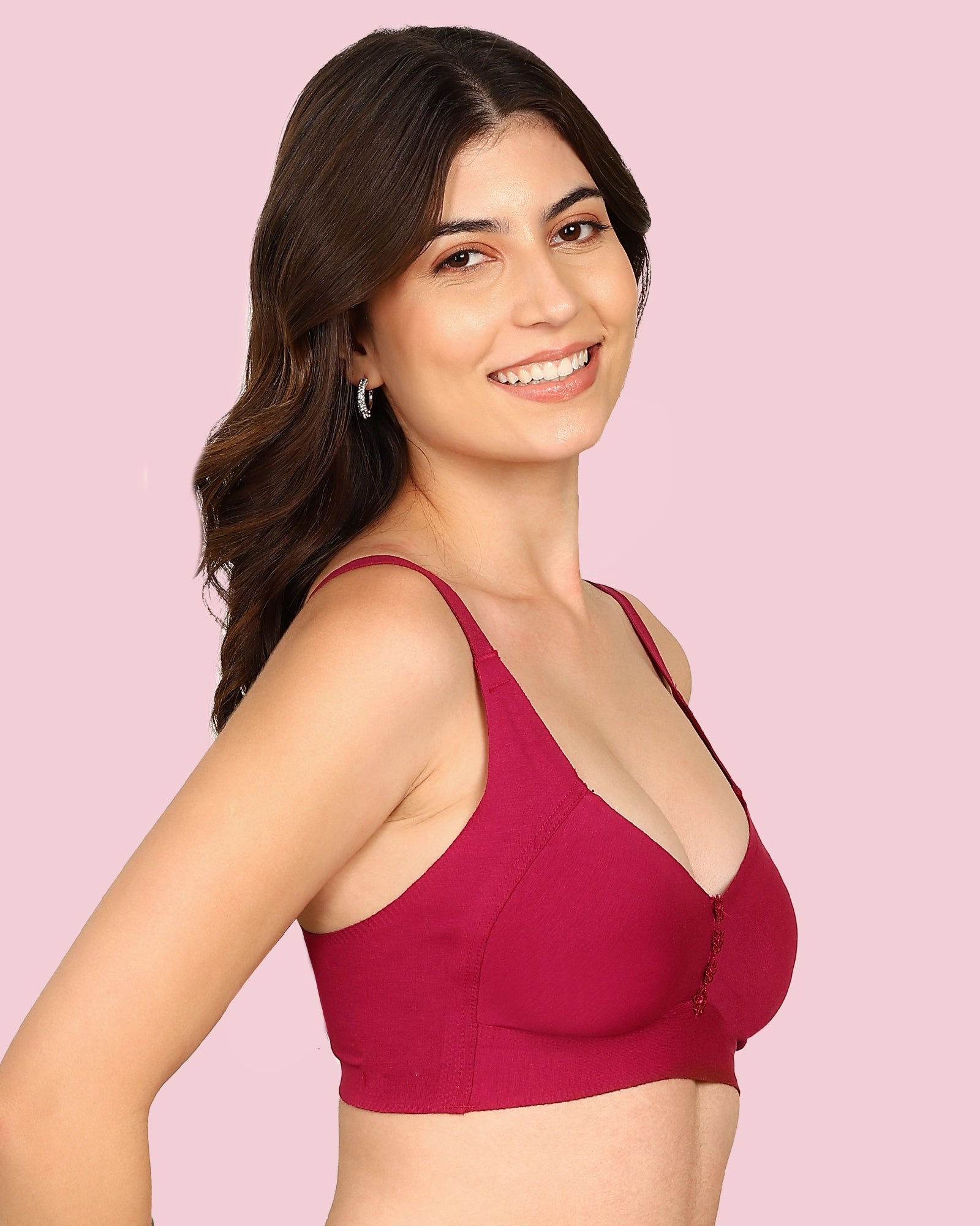 Invisi-Fit M-Frame Non-Padded Cotton Bonded Seamless Minimiser (KB-9303-WINE)