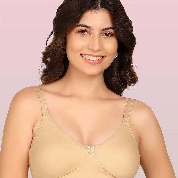 Invisi-Fit Bonded Breathable Cotton Full Coverage Non-Padded Bra (KB-352-FAWN)