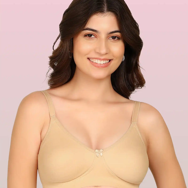 Invisi-Fit Bonded Breathable Cotton Full Coverage Non-Padded Bra (KB-352-SKIN)