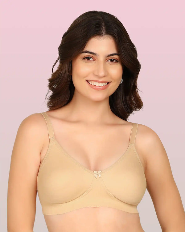 Invisi-Fit Bonded Breathable Cotton Full Coverage Non-Padded Bra (KB-352-SKIN)