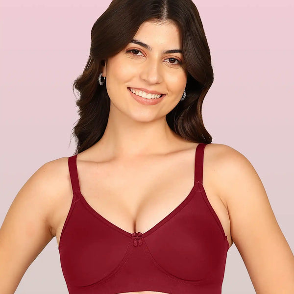 Invisi-Fit Bonded Breathable Cotton Full Coverage Non-Padded Bra (KB-352-MAGENTA)