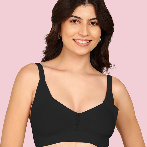 Invisi-Fit M-Frame Non-Padded Cotton Bonded Seamless Minimiser (KB-9303-BLACK)