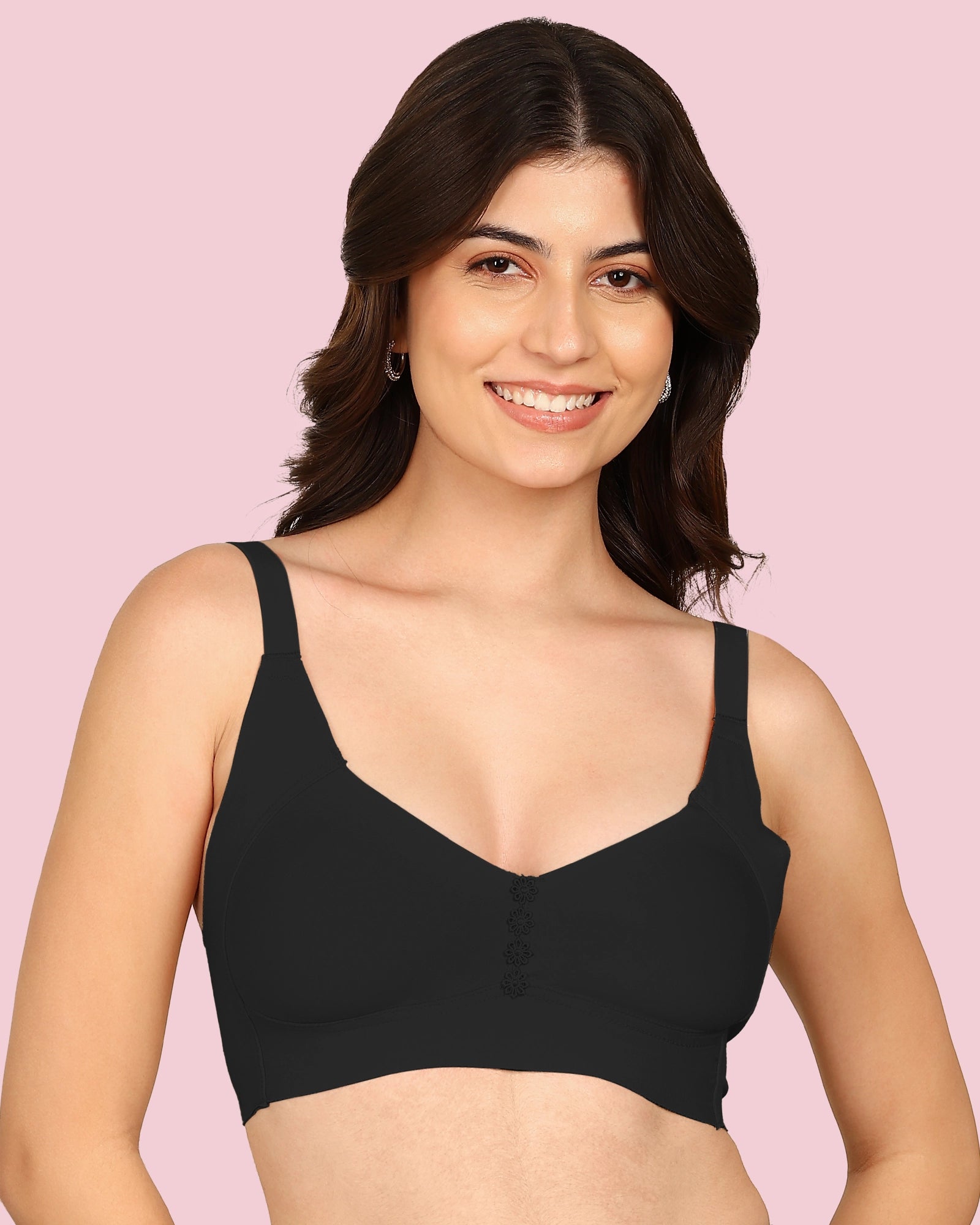 Invisi-Fit M-Frame Non-Padded Cotton Bonded Seamless Minimiser (KB-9303-BLACK)