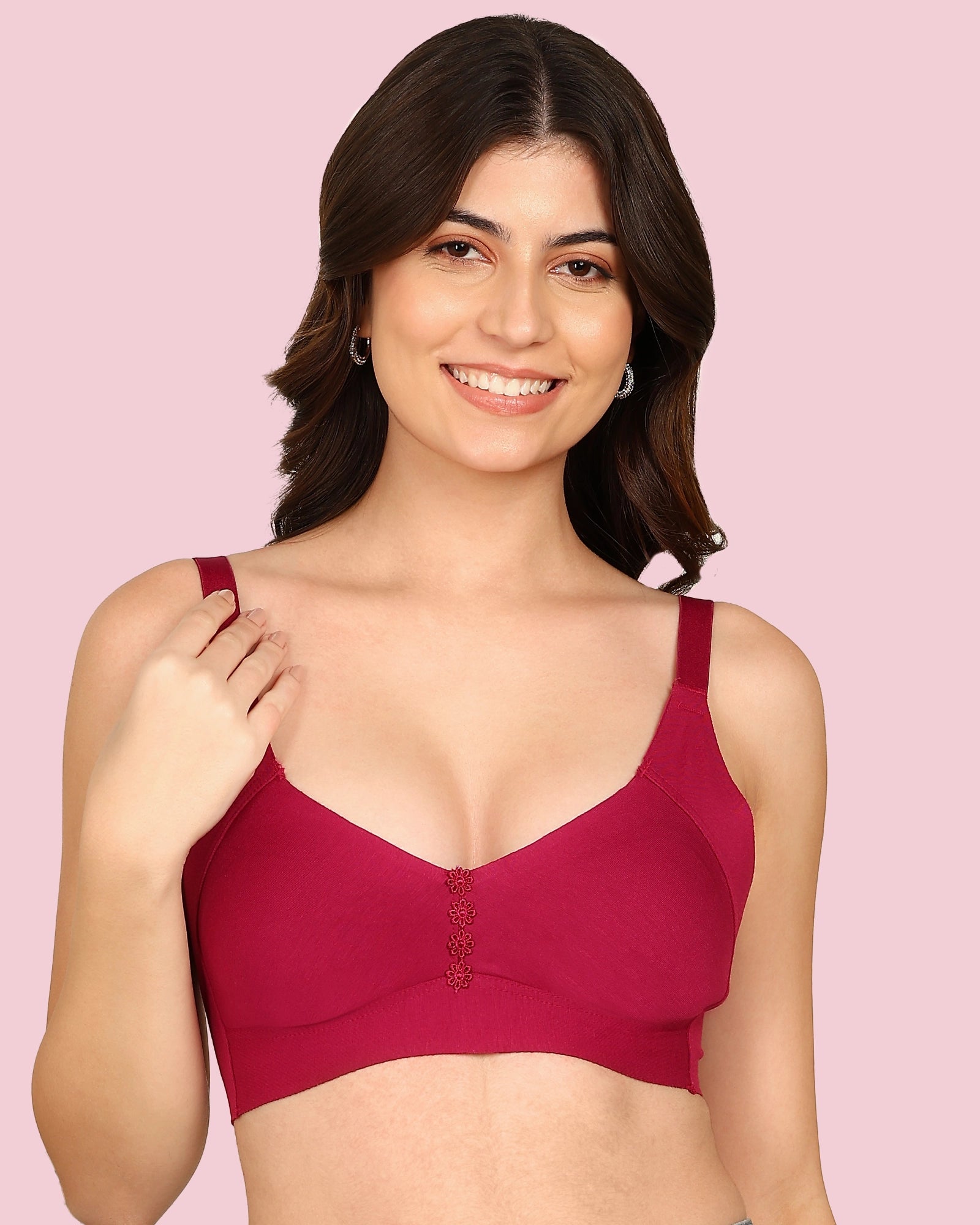 Invisi-Fit M-Frame Non-Padded Cotton Bonded Seamless Minimiser (KB-9303-WINE)