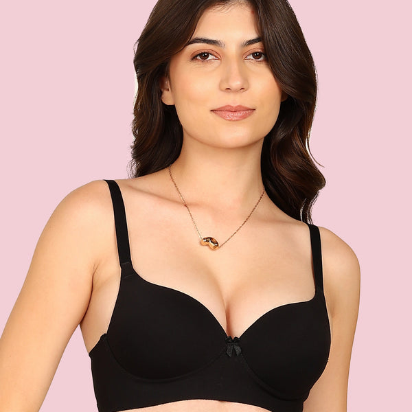 Invisi-Fit Cotton Bonded Seamless Maximiser Bra (KB-97015-BLACK)