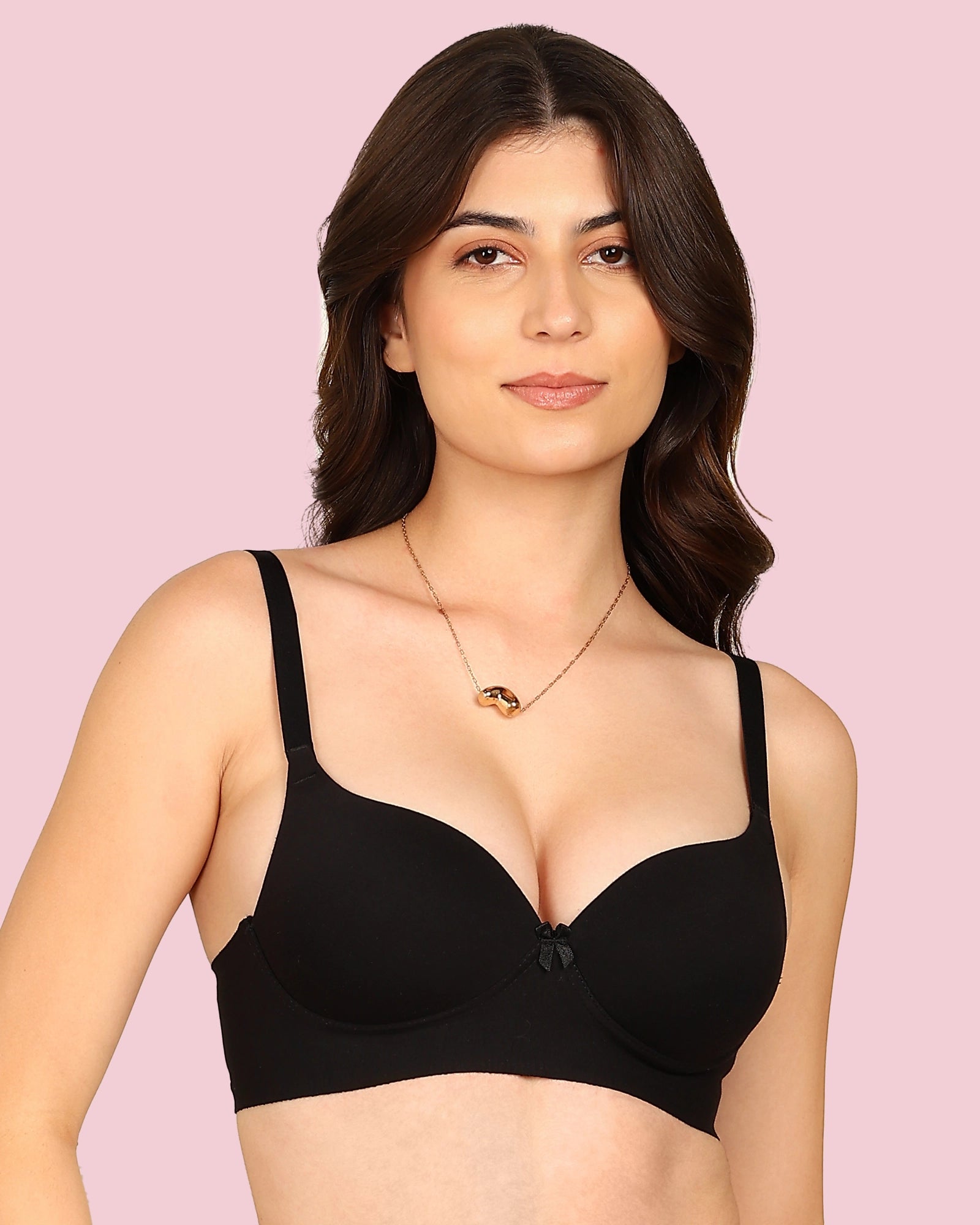 Invisi-Fit Cotton Bonded Seamless Maximiser Bra (KB-97015-BLACK)