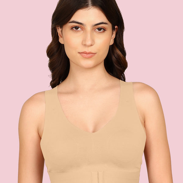 Invisi-Fit Cotton Bonded Seamless Non-Padded Invisi-Gym Bra (KB-995-SKIN)