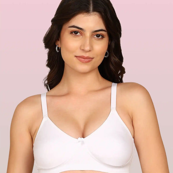 Invisi-Fit Bonded Breathable Cotton Full Coverage Non-Padded Bra (KB-352-WHITE)