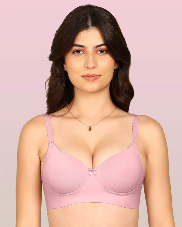 Invisi-Fit Bonded Polyamide Push-Up 3/4 Coverage Bra (Level 3 Padding (KB-5301-PLUM)