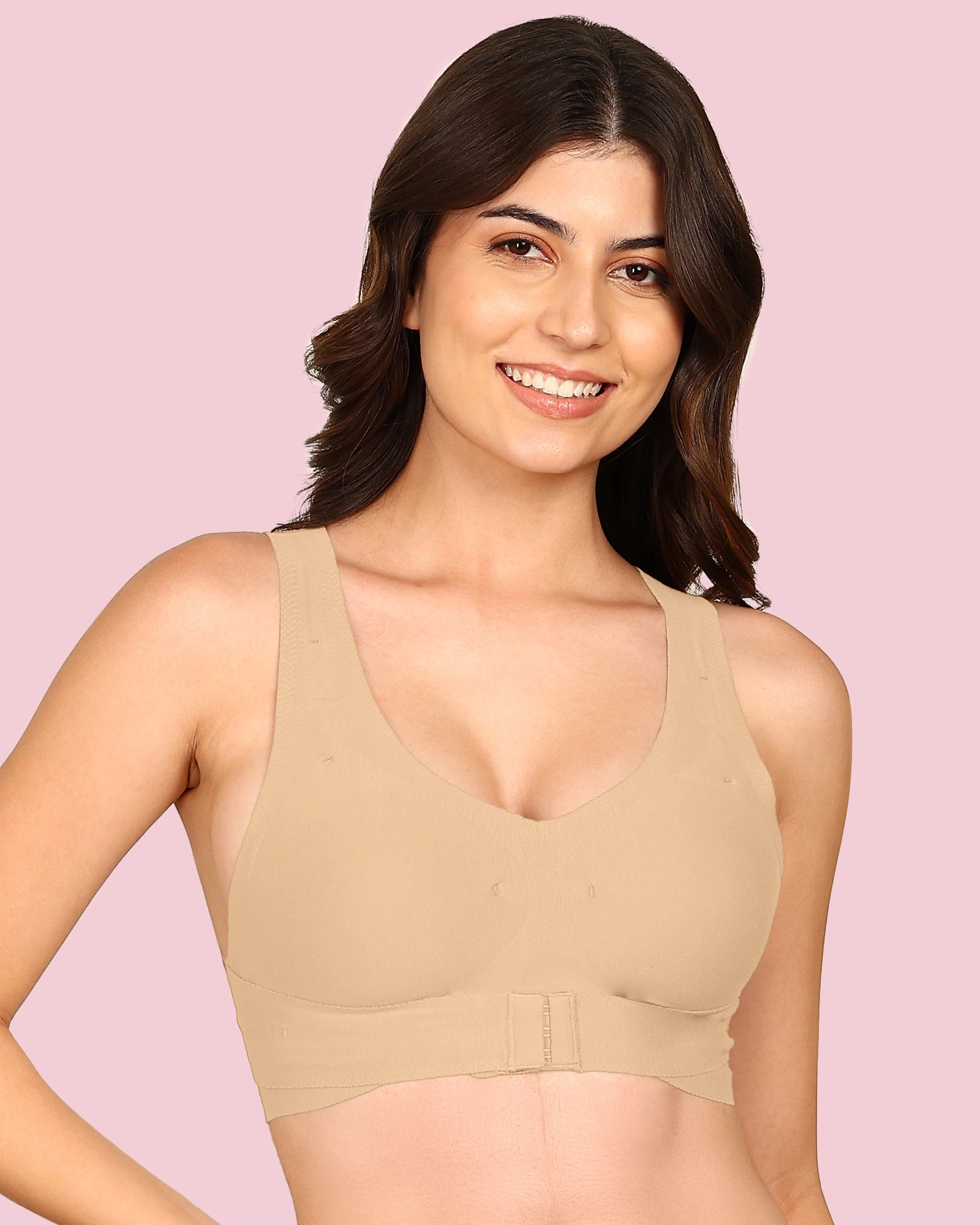 Invisi-Fit Cotton Bonded Seamless Padded Invisi-Gym Bra (KB-997-SKIN)