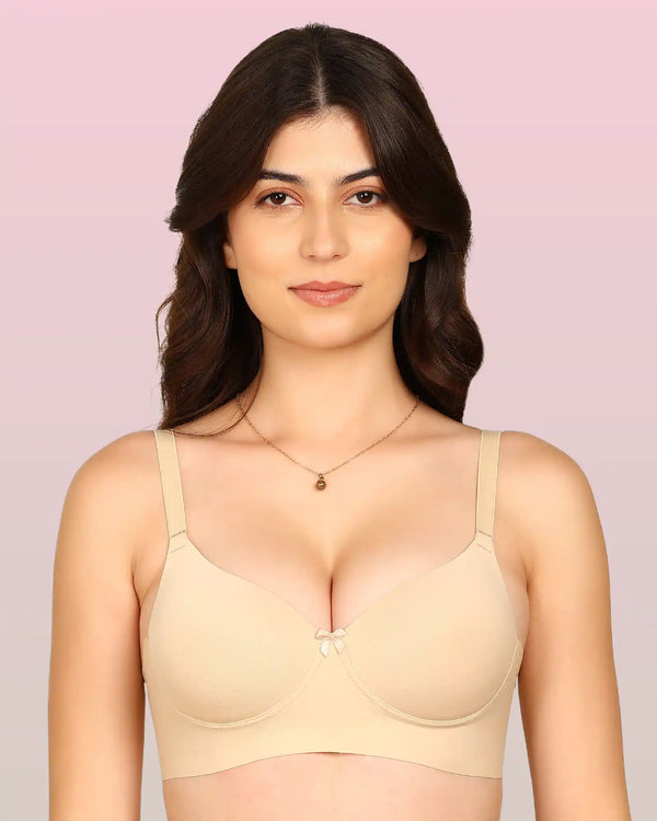 Invisi-Fit Bonded Polyamide Push-Up 3/4 Coverage Bra (Level 3 Padding (KB-5301-SKIN)