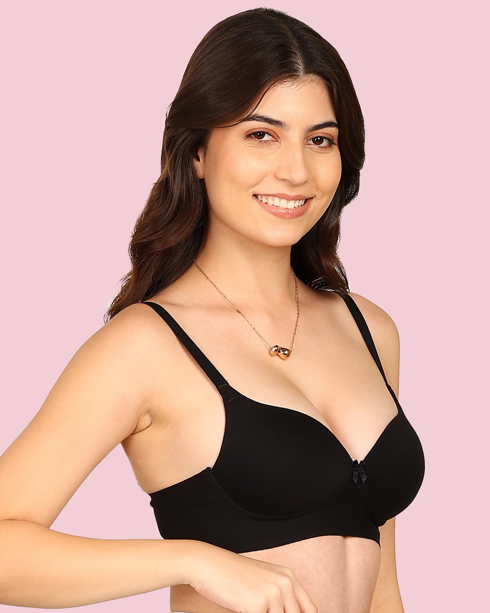 Invisi-Fit Cotton Bonded Seamless Maximiser Bra (KB-97015-BLACK)