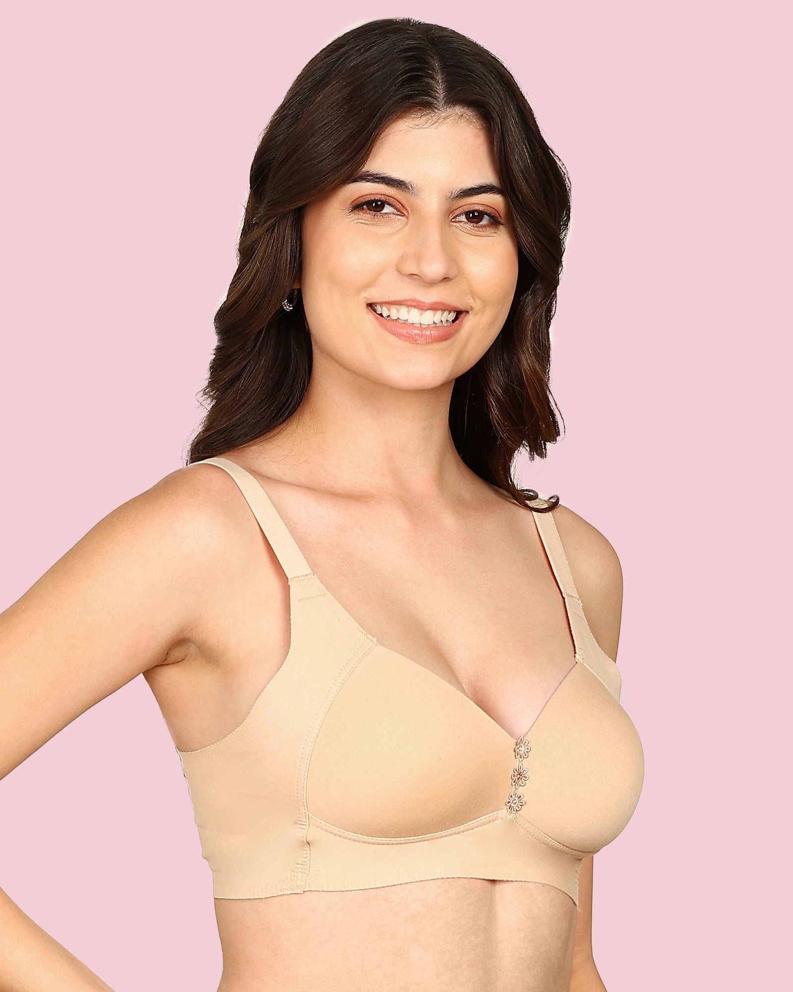Invisi-Fit Lightly Padded Cotton Bonded Seamless Minimiser (KB-9203-SKIN)