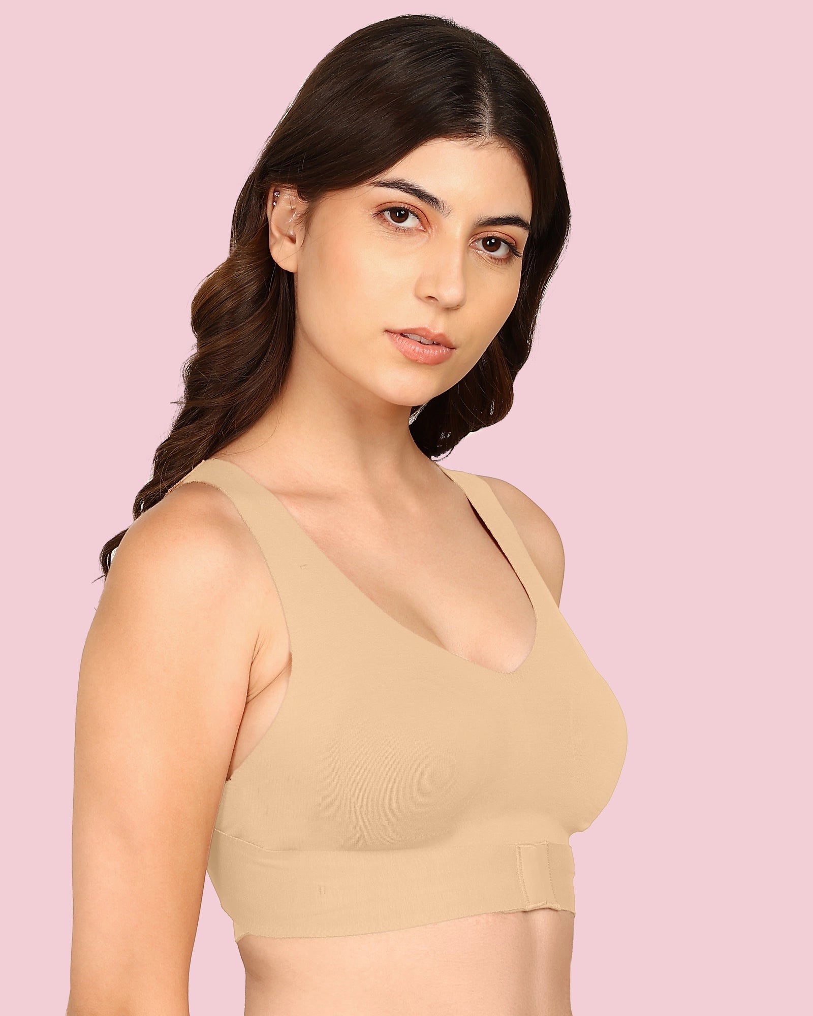 Invisi-Fit Cotton Bonded Seamless Non-Padded Invisi-Gym Bra (KB-995-SKIN)